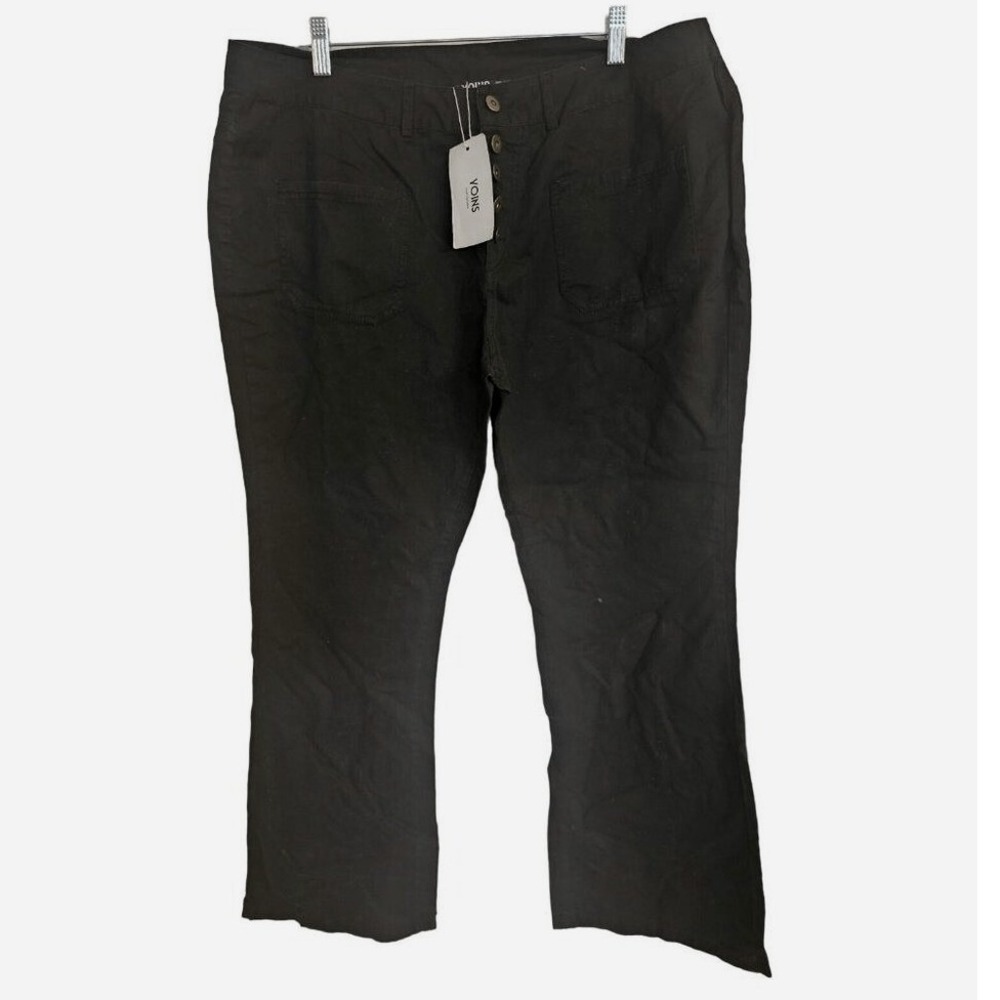 Yonis Womans Pants Size 2XL Black button fly bootcut‎